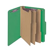 Smead Pressboard Classification File Folder with SafeSHIELD Fasteners, 3 Dividers, 3
