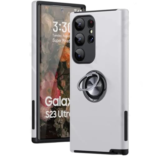 Coque antichoc Samsung Note 20 silicone PC rigide argent protection intégrale béquille métal