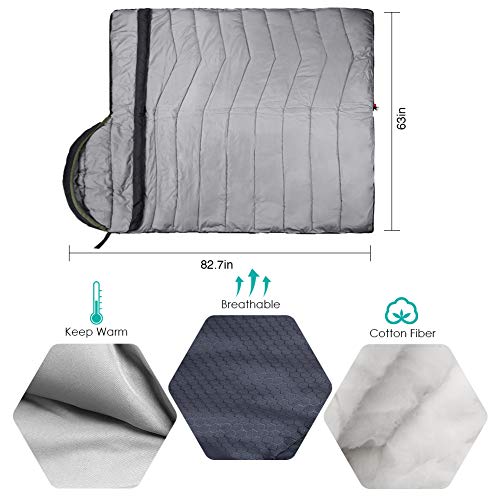 Canway Sleeping Bag With Compression Sack, Lightweight And Waterproof For Warm & Cold Weather, Comfort For 4 Seasons Camping/Traveling/Hiking/Backpacking, Adults & Kids, Green-Polyester #TOP4