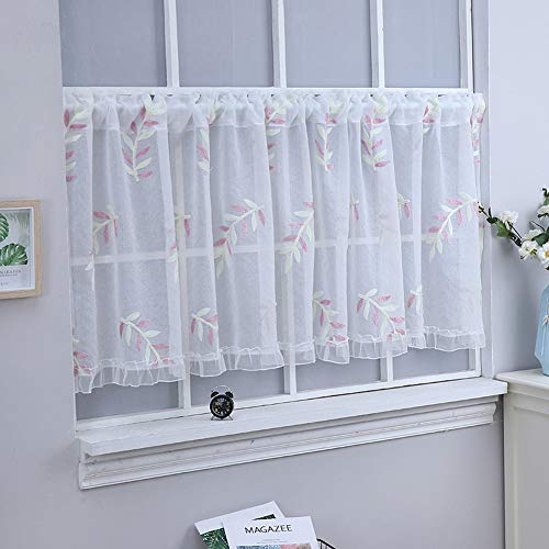 Cortina de cocina blanca y pequeña tejida a mano para ventana de café 2