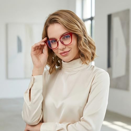 Image of Cat Eye Blue Light Blocking Glasses for Women Men, Anti-fatigue Anti UV Ray Computer Gaming Glasses