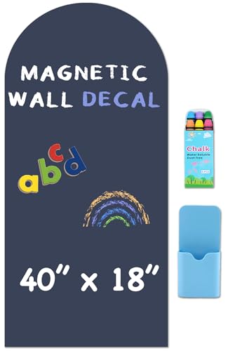 Image of HeatPomelo Arch Magnetic Wall Decal - 40" x 18" Matte Finish Chalkboard Sticker for Wall - Magnetic Board for Playroom, Home Classroom(Deep Grey)