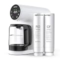 Ecoviva Countertop Reverse Osmosis Water Filtration System, Portable RO Water Filter Purifier with 4 Stage Filtration, 3:1 Pure to Drain, TDS Monitor, Faster Delivery Flow, Plug and Use - White