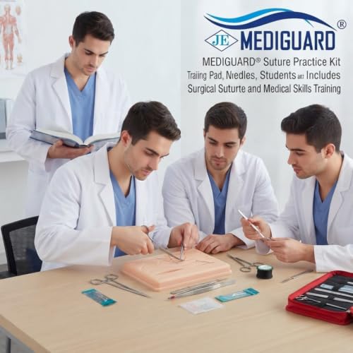 Image of Suture Practice Kit for Medical Students - Includes Large Silicone Training Pad, Needles, Thread, and Essential Tools for Surgical Suture Practice and Medical Skills Training