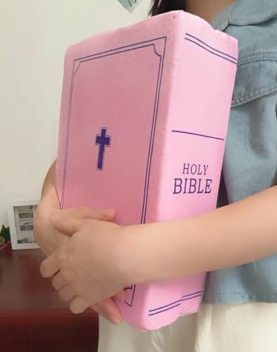 Bible Pillow,13x8.8x4 Inches,Bible Pillow Book Plush That Opens, for Kids Adults Christian Gifts, Decoration for Bedrooms, Living Rooms (Pink)