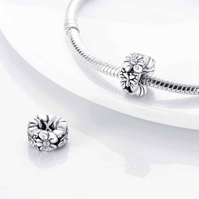 XinYouZhi S925 Sterling Silver Bead Charms for Bracelets with Cubic Zirconia DIY Bead Charms for Jewelry Making Birthday Valentines Day Charms Valentines Gifts for Wife/Girlfriend Women - Image 3