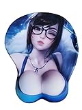 fonyell Overwatch Meiling Zhou Large 3D Mouse Pad Wrist Rest Soft Silica Gel Hip Office Decor Japan Comic Peripheral Kawaii Friend Otaku Game Gift Quadratic Element