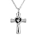 LovelyCharms Cross Urn Necklace For Ashes Stainless Steel Keepsake Memorial Cremation (Cross1)