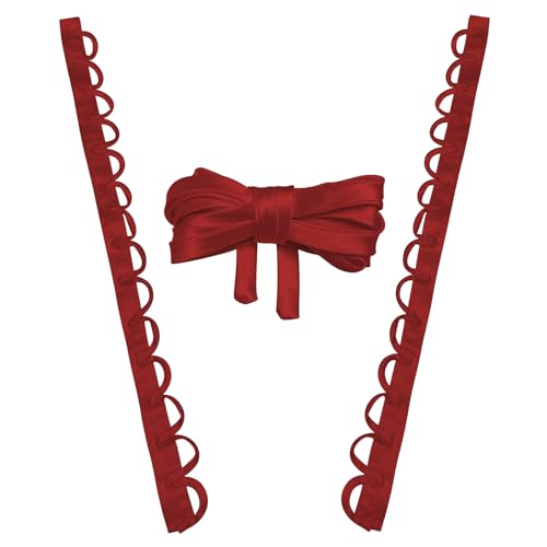 GeryVtee Adjustable Fit Satin Corset Back Kit Womens Wedding Dress Corset Kit Loops Dress Zipper Replacement Fit Lace up for Prom Form Dress(Red
