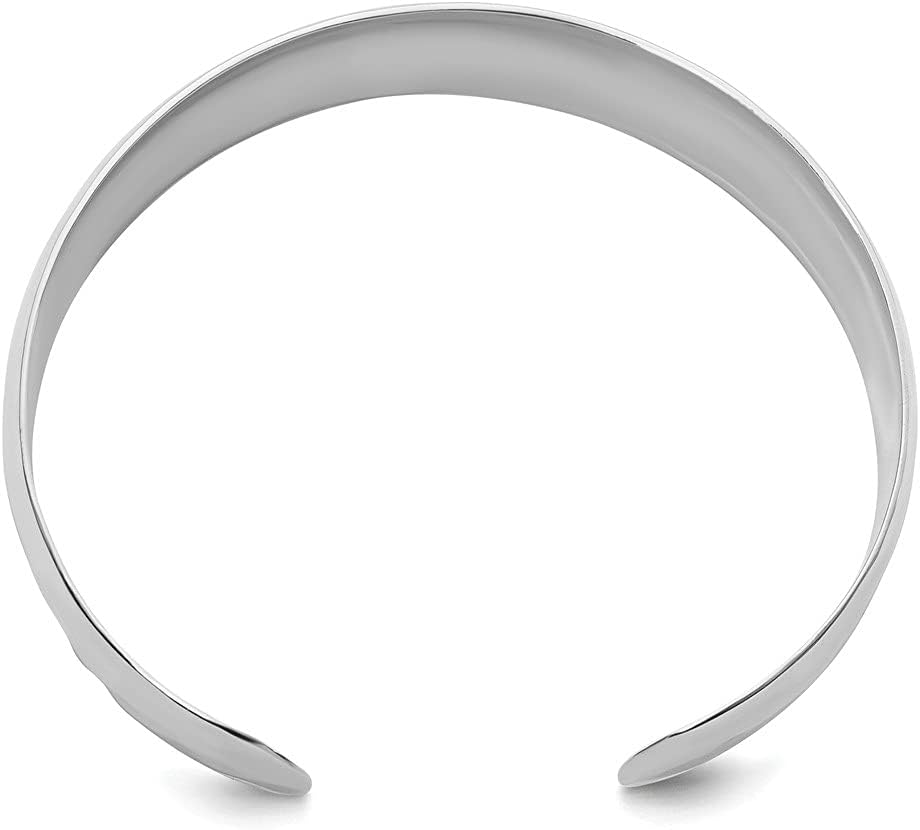 Diamond2Deal Sterling Silver Polished Hammered Slip-on Cuff Bangle Bracelet for Mom