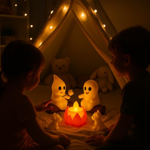 Ghost Campfire Night Light – Glowing LED Halloween Spooky Table Lamp - image 5