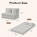 Folding Sofa Bed, Convertible Sleeper Chair & Couch Bed with Pillow, One-Piece High-Density Sponge Mattress, Multi-Purpose Corduroy Floor Sofa for Living Room, Office, Apartment, Grey, Single
