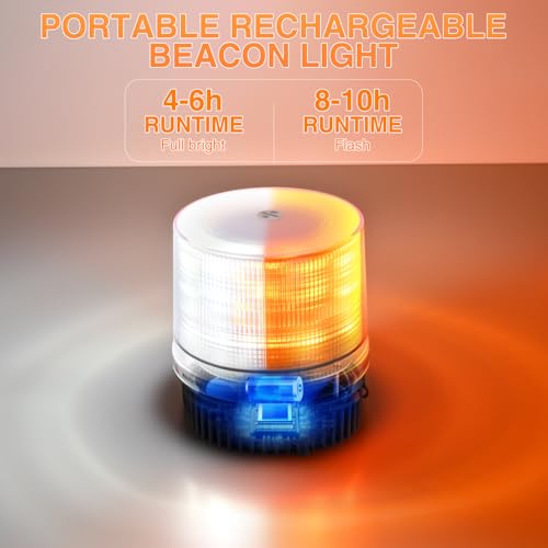 Image of Nilight 18LED Strobe Lights Amber White Wireless Rotating Beacon Light
