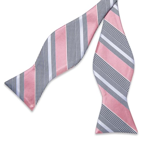 Image of DiBanGu Paisley Bow Ties for Men Silk Self Tied Bowtie and Pocket Square Cufflinks with Lapel Pin for Wedding Party