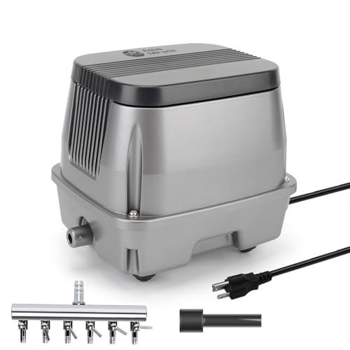 AquaMiracle Linear Air Pump 950GPH Pond Bubbler Septic Air Pump Energy-Efficient Pond Aerator for Outdoor Ponds Aquariums Hydroponics Waste Treatment