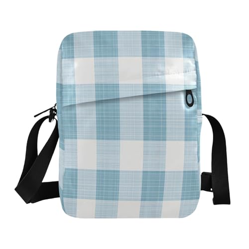 messenger bag for women crossbody crossbody bag Womens Casual Purses Adjustable Strap for business business- Squares White Blue