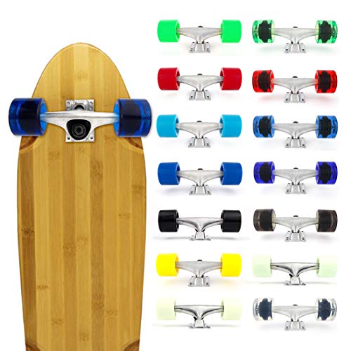 Image of VJ Skateboard Truck and Wheel, 5.0 Skateboard Trucks w /Skateboard Crusier Wheel 60mm, Skateboard Bearings, Skateboard Screws, Skateboard Riser Pads
