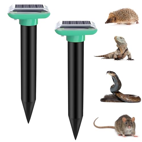 Repellente Ultrasuoni per Topi, RosyFate 2 Pezzi Dissuasori per Talpe, Ultrasuoni per Topi da Esterno, Ip66 Impermeabile, Dissuasori per Topi, Anti Talpe da Giardino Ultrasuoni