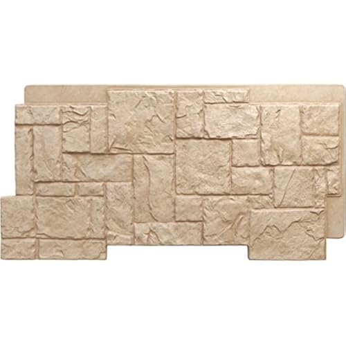 EverStone Castle Rock Faux Stone Panel, 49"W x 24 1/2"H x 1 1/4"D, Ocean Floor Color