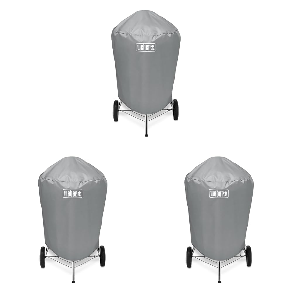 Weber 7176 Grill-Abdeckhaube für Holzkohlegrills mit einem Durchmesser von 57 cm, Grau, 15.9 x 22.7 x 3.8 cm (Packung mit 3)