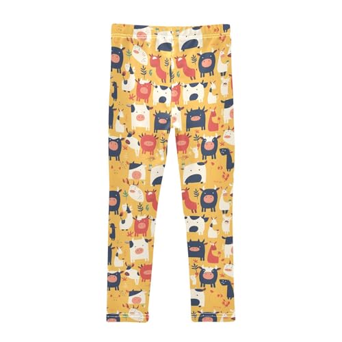 KLL Cute Cow Pattern Hand Drawn Toddler Girl Leggings Stretchy Full Length Yoga Pants Exercise2