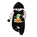 BIBOKAOKE Strampler Baby Halloween Kürbi Baby-Halloween-Kostüm für Mädchen Jungen Neugeborene Hoodie Romper Body Niedlicher Jumpsuit Kleinkind Bekleidungsset Overall Babykleidung Set 3-18 Monate