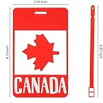 4 Pack Luggage Tags, Silicone Luggage Tags for Suitcases, Canadian Flag Maple Leaf Travel Bag Tags with Silicone Ring, Baggage Tags with Name ID Card, Waterproof Labels for Handbag with Partial