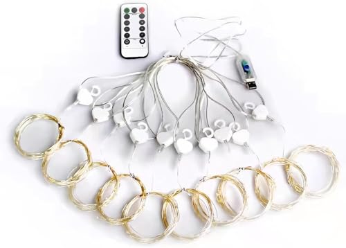 Image of MIRADH 300 LED Fairy Curtain String Lights - USB Powered Remote-Controlled Backdrop, Warm Ambience for Diwali, Navratri, Christmas & New Year Decor (White)