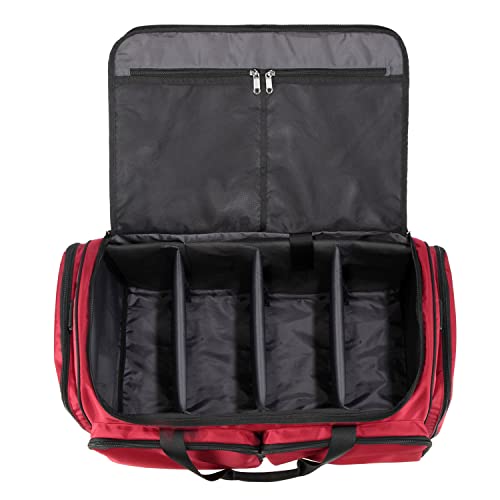 Sneaker Bag Travel Shoes Duffel Bag Men Women Gym Sport Luggage Duffle Carrying Case Bag Divider Adjustable Compartment Portable Soccer Athletic Shoes Carrier Heavy Duty Traveling Accessories (RED)