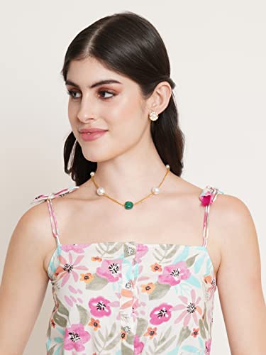 Image of FABRIC FITOOR Women's Cotton White Color Sleeveless Short Crop Top