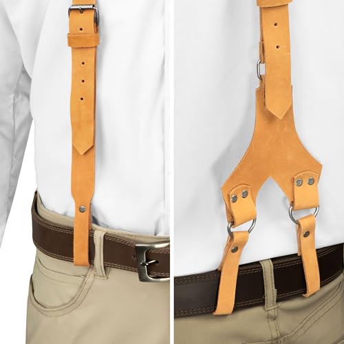 Image of Hide & Groom, Riveted Suspenders with Adjustable Size Straps, Full Grain Leather, Handmade