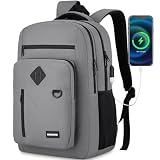 WINDARS Backpack for Men and Women, Casual School Backpack Teen Boys and Girls Lightweight 17.3 Inch Laptop Bookbag with USB Charger for College Work Travel (Dark Gray)