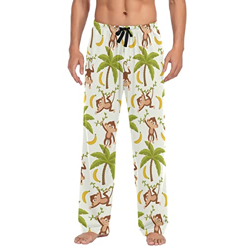 ALAZA Men's Bananas on A Striped Sleep Pajama Pant
