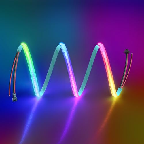 ALITOVE 12V WS2811 IC Addressable RGB COB LED Strip Lights 3.28ft Smart LED Strip Light 720LEDs 20ICs High Density Flexible LED Tape Light for PC Desk TV Backlight DIY(No Power Supply & Controller)