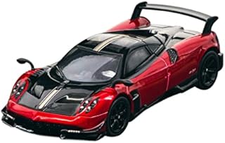 Pagani Huayra BC Rosso Dubai Red Metallic and Black with Silver Stripes Global64 Series 1/64 Diecast Model Car by Tarmac Works T64G-TL014-RE