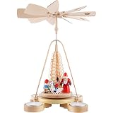 German Christmas Pyramid with Santa Baby Carriage and Toy Soldier Made Germany