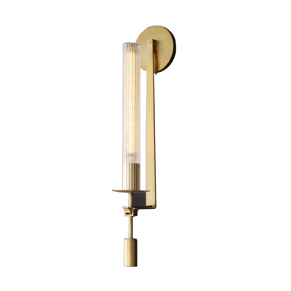 CWCQGH Wall Sconces, Modern - Wall Light, Fashion Lighting Fixture E27 Socket Sconce Lamp, Glass Shade Metal Brass Finish Bracket Art Deco Illumination Luminaire [Energy Class A+]