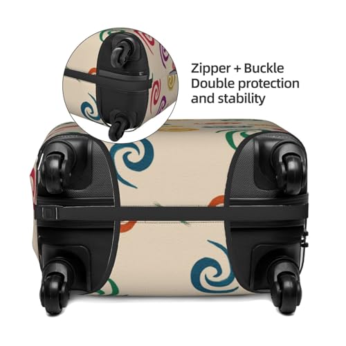 Rainbow Spirals On Beige Shape Elastic Travel Luggage Covers Dustproof Scratch-Resistant Suitcase Protector Fit 22-24 Inch2