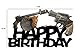 Gun Cake Topper Black Acrylic Shooting Theme Party Supplies, Pistol Happy Birthday Cake Topper for Boy's Men' Birthday Party Decorations