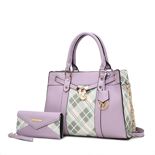 Image of MKF Collection Crossbody Tote Bag for Women & Wristlet Wallet Purse Set - PU Leather Top-Handle Satchel Shoulder Handbag