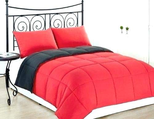 Couette en coton égyptien 600 fils de qualité supérieure pour lit simple rouge et noir bicolore