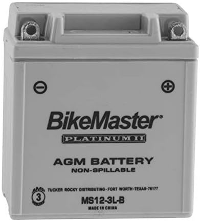 BikeMaster AGM Platinum II Battery MS12-3L-B for Yamaha XT350 1985-2000