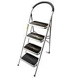 StepUp Upper Reach Heavy Duty Steel Reinforced Folding 4 Step Ladder Stool - 330 lbs Capacity