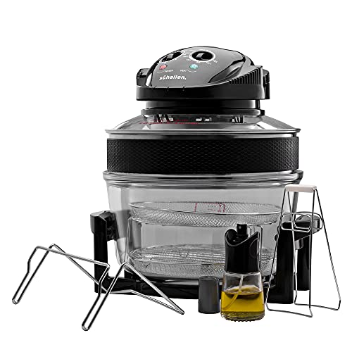 Schallen-17L-2-in-1-Deluxe-Black-Glass-Air-Fryer-Deep-Fat-Free-Frying-Healthy-Halogen-Cooker-Accessories-Included