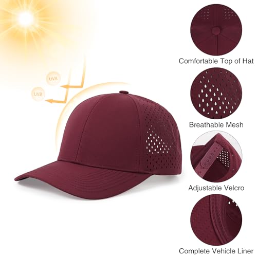 Image of Quick Dry Baseball Cap Curved Brim Mesh Snapback Hat for Men Women