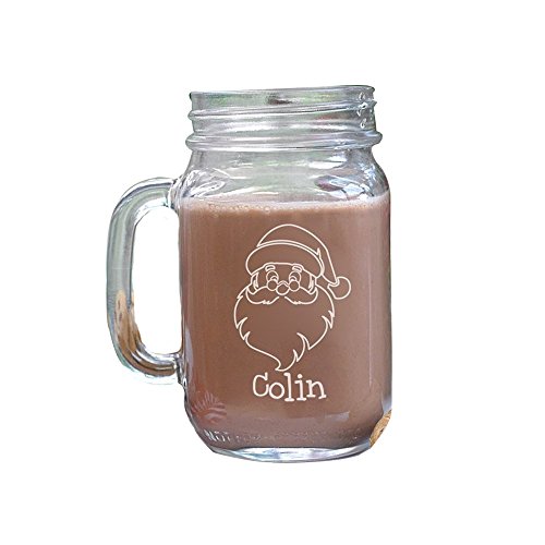 GiftsForYouNow Christmas Themed Personalized Mason Jar, Santa