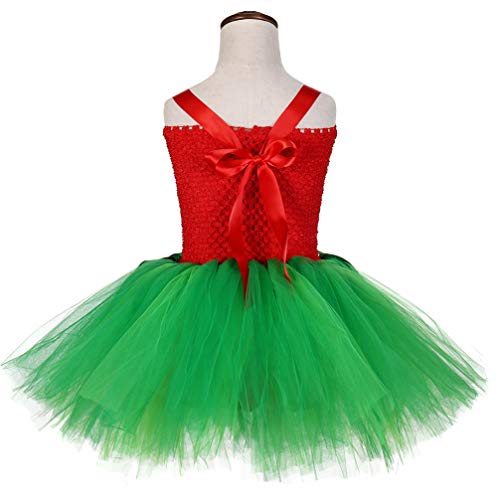 Tutu Dreams Halloween Costumes For Girls Hawaiian Red Green Tutu Dress Fern Leaf Headband Birthday Halloween Party Dress Up Clothes (Red, 5-6 Years) #TOP2