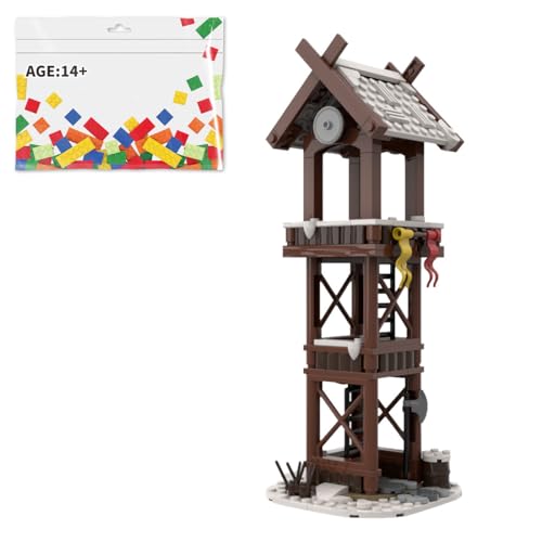 BlocteckToy Morsetto Torre vichinga invernale, 186 pezzi, architettura medievale, set di edifici, compatibile con 31132, MOC-95891