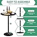 Shahoo Round Bar Table, Cocktail Table with Metal Base & MDF Top, Counter Height Pub Table for Dining Room, Living Room, Kitchen, Bar, Pub, Cafe, Black