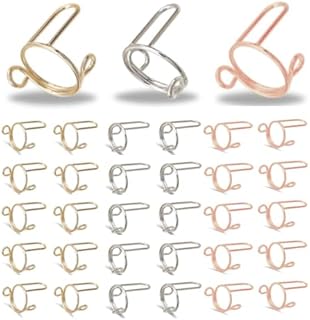 Wudu Nail Rings, 10PCS Adjustable, Reusable, Removable, Customizable, Set of 10 Pieces (Gold,Silver,Rose Gold)